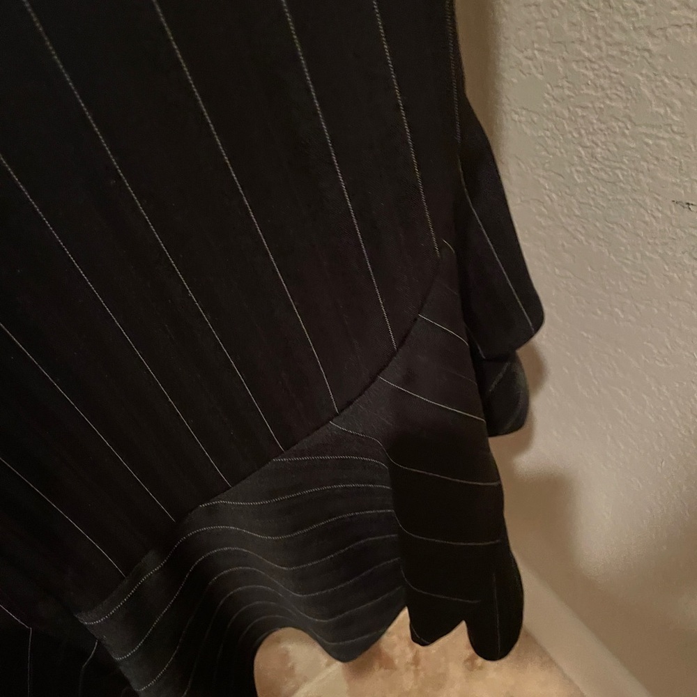 Bisou Bisou Women’s layer ruffle pinstripe asymmetrical suit skirt Business 10P - Picture 10 of 10